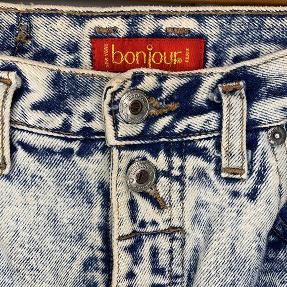 Vintage 80s Bonjour high rise acid wash jeans - Picture 3 of 10